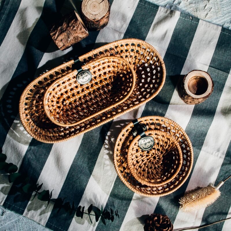 Rattan Trinket Tray Collection