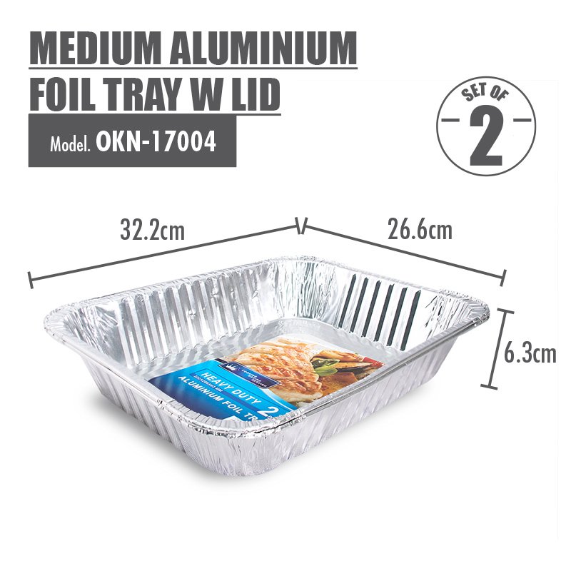 [6 For $9.90] Aluminium Foil Tray (Set of 4) - 220x158x50mm